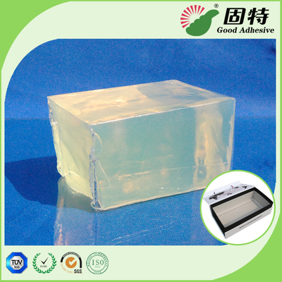 強い接着剤の、黄色くおよび半透明なブロックの熱い溶解の接着剤を包むギフト用の箱PSAの粘着剤